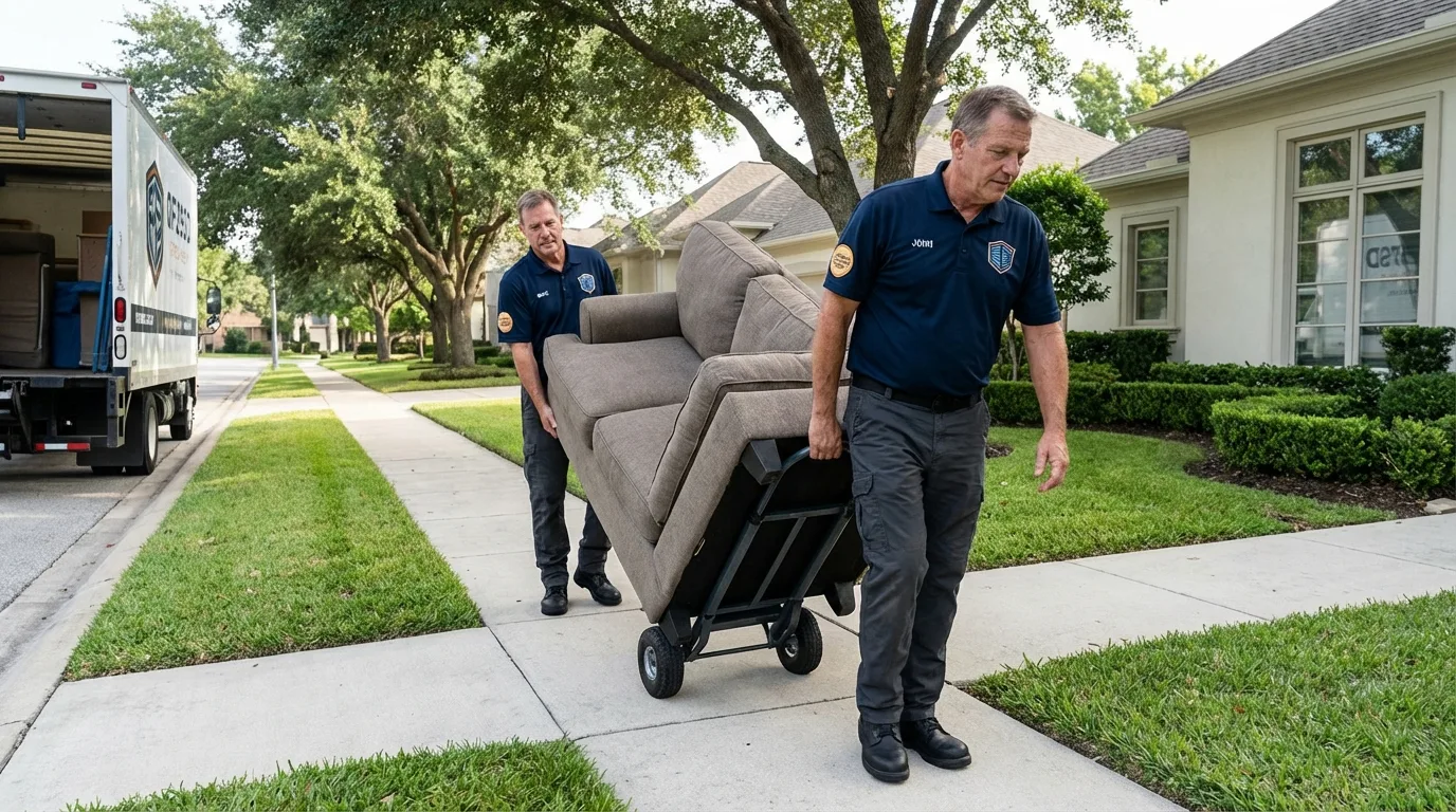 Local residential moving crew loading furniture in Steinhatchee, FL